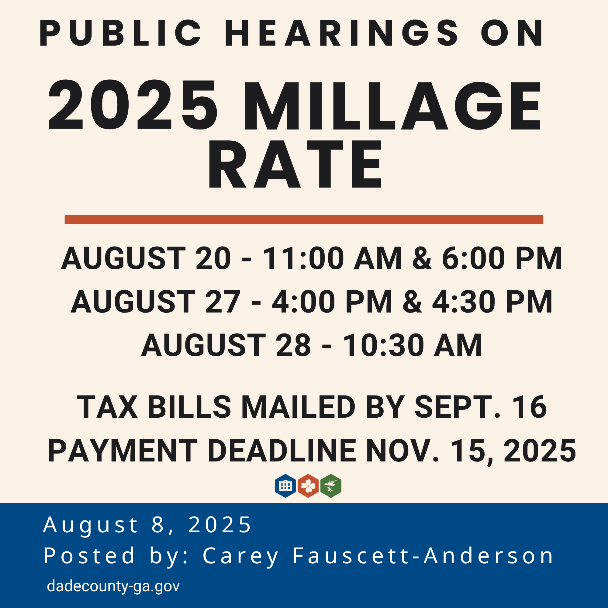 public hearings on 2025 millage rate