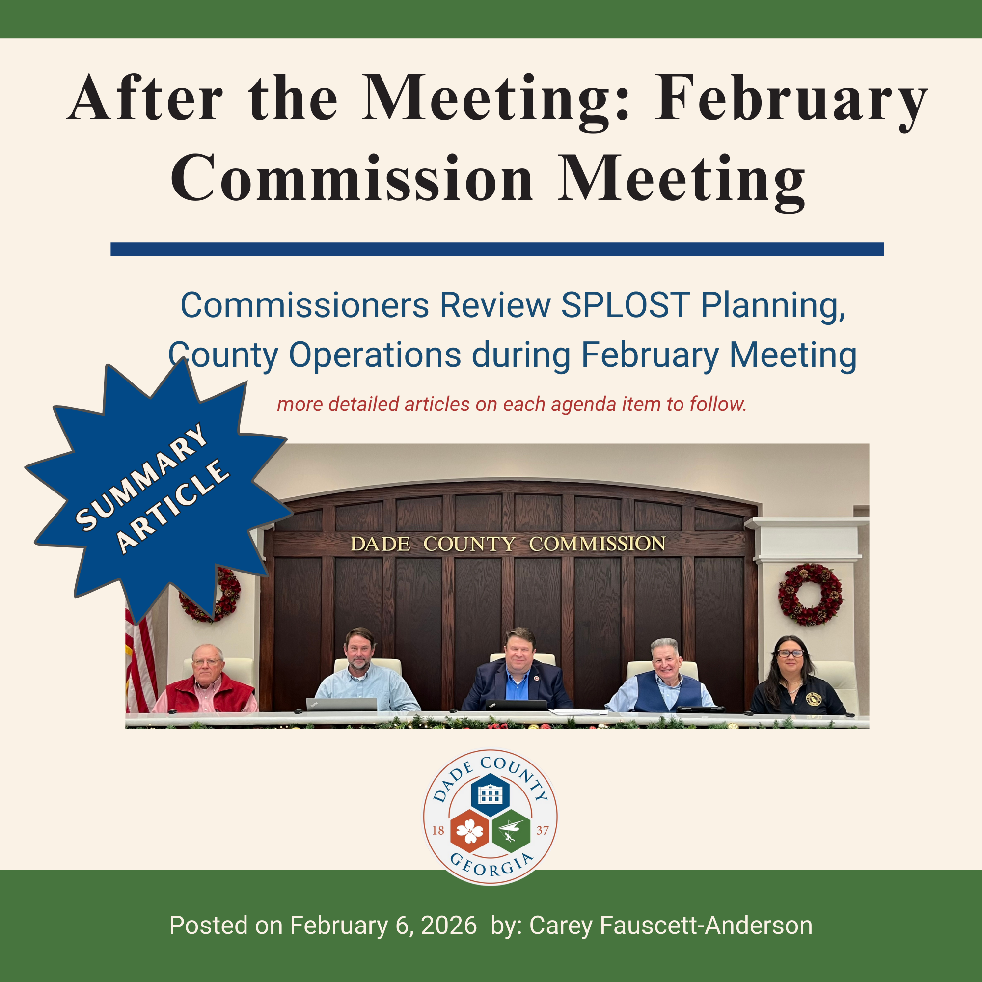 February  Commission Meeting Summary Article
